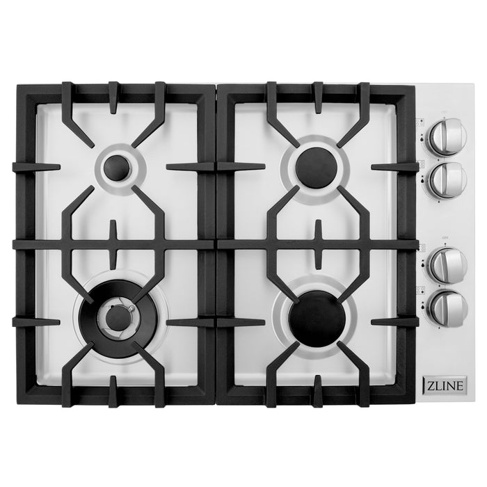 ZLINE 30" Drop-In Cooktop with 4 Gas Burners in Stainless Steel, RC30