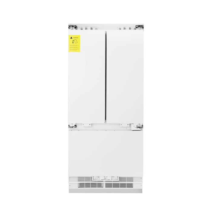 ZLINE 36" Panel Ready Built-In French Door Refrigerator with Internal Water and Ice Dispenser, RBIV-36
