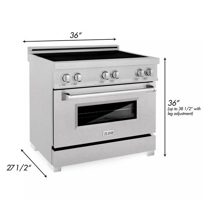 ZLINE 36" Induction Range in DuraSnow® Stainless Steel, RAINDS-SN-36