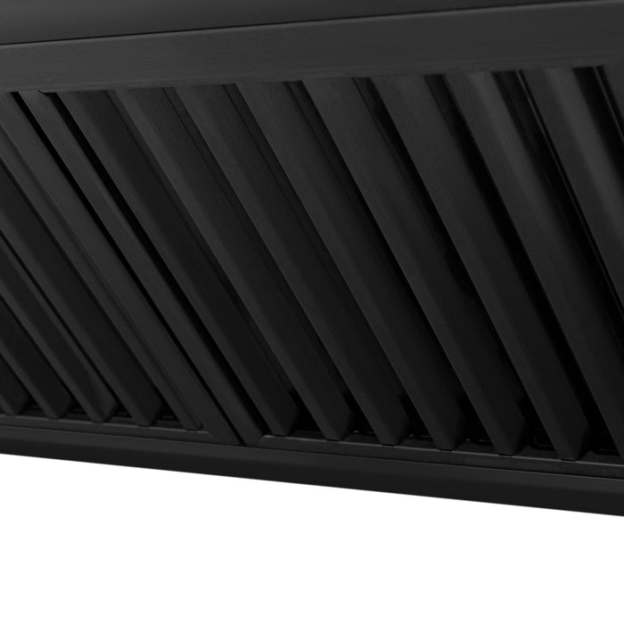 ZLINE Autograph Package - 36" Dual Fuel Range, Range Hood, Refrigerator, Dishwasher in Black Stainless with Bronze Accents