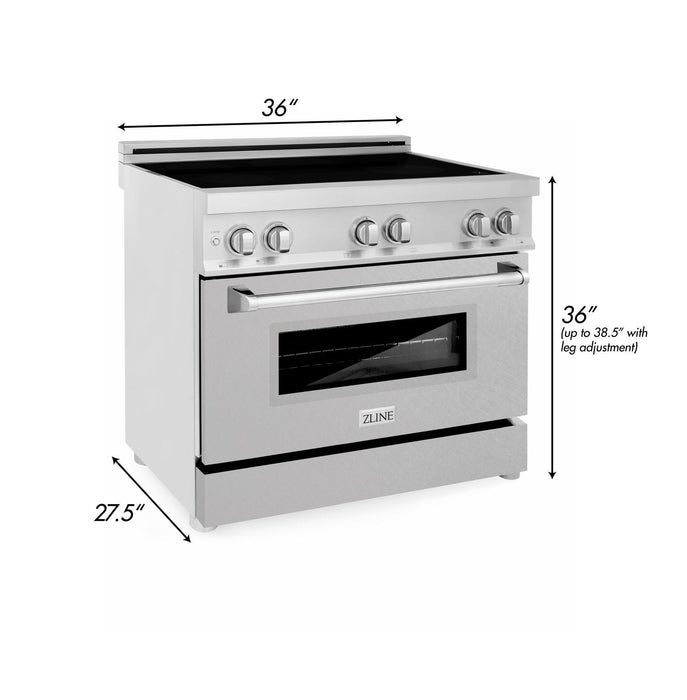 ZLINE 36" Induction Range in DuraSnow® Stainless Steel, RAIND-SN-36