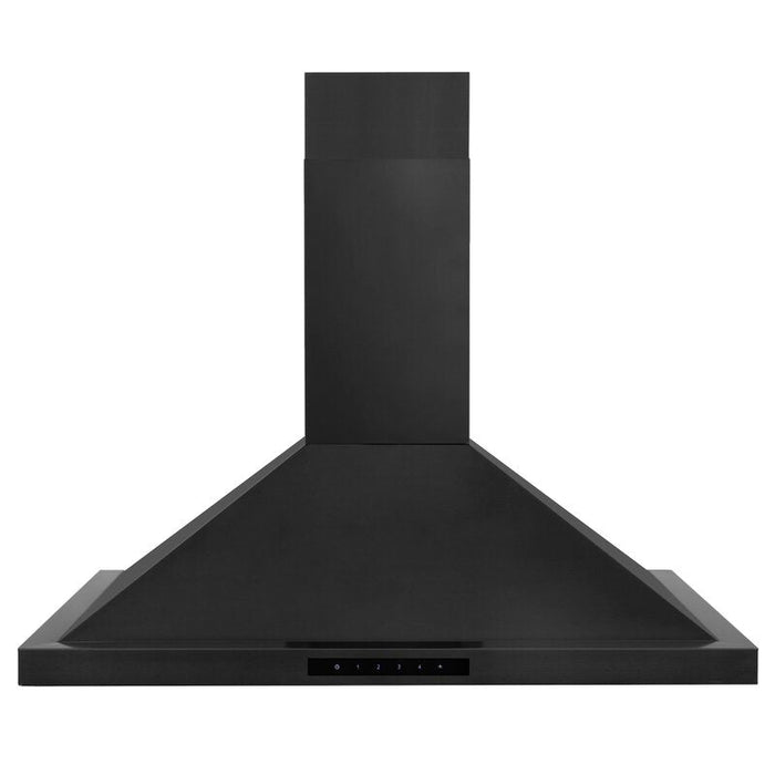 ZLINE Appliance Package - 36 in. Dual Fuel Range, Range Hood, Microwave in Black Stainless Steel, 3KP-RABRBRH36-MW