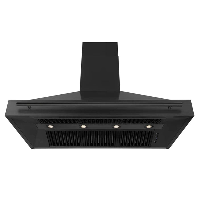 ZLINE 48" Wall Mount Range Hood in Black Stainless Steel with Black Stainless Steel Handle, BS655-48-BS