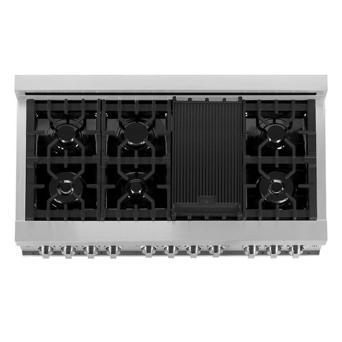 ZLINE Appliance Package - 48 In. Dual Fuel Range, 700CFM Range Hood,  Microwave Oven, 3KP-RARHC48-MO