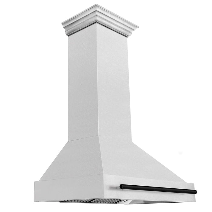 ZLINE 36" Autograph Edition Wall Mount Range Hood in DuraSnow® Stainless Steel with Matte Black Handle, 8654SNZ-36-MB