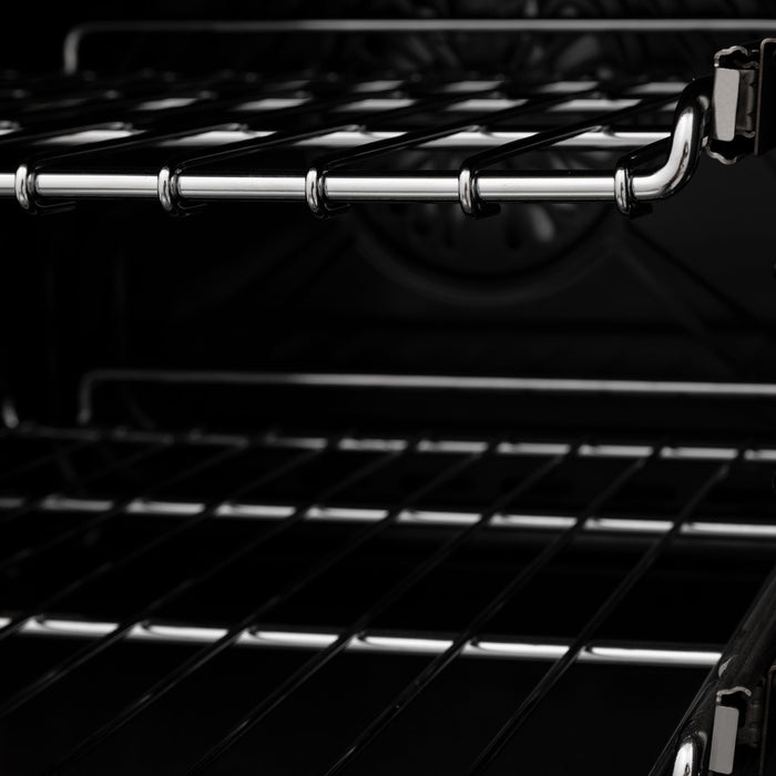 ZLINE 24" Autograph Edition All Gas Range with in DuraSnow® Stainless Steel with Matte Black Accents, RGSZ-SN-24-MB