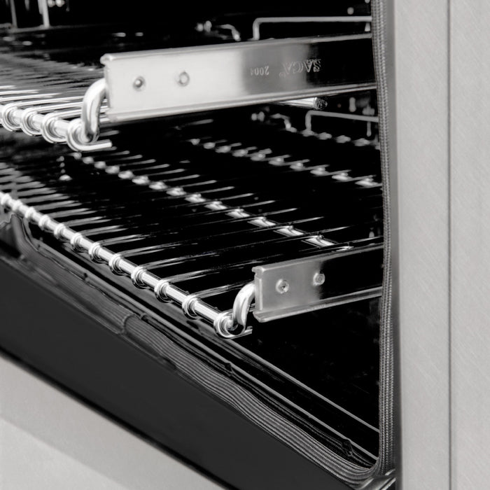 ZLINE 24" Autograph Edition All Gas Range with in DuraSnow® Stainless Steel with Matte Black Accents, RGSZ-SN-24-MB