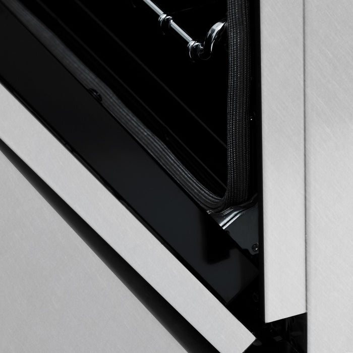 ZLINE 24" Autograph Edition All Gas Range with in DuraSnow® Stainless Steel with Matte Black Accents, RGSZ-SN-24-MB