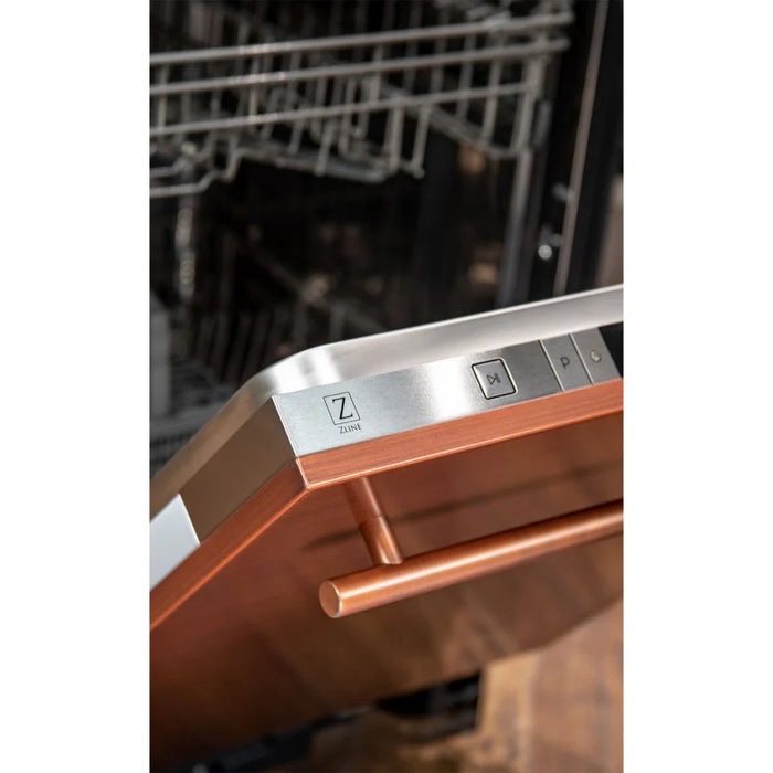 ZLINE 24" Classic Top Control Dishwasher in Copper with Modern Style Handle, DW-C-24