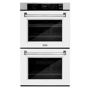 ZLINE 30" Professional True Convection Double Wall Oven with Air Fry and Self-Clean in Stainless Steel with White Matte Doors, WAD-WM-30