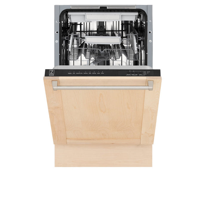 ZLINE 18" Tallac Series Top Control Dishwasher in Unfinished Wood with 3rd Rack, DWV-UF-18