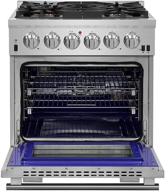 Forno 30″ Pro Series Capriasca Gas Burner / Electric Oven in Stainless Steel 5 Italian Burners, FFSGS6187-30