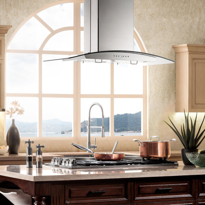 ZLINE 30" Island Range Hood in Stainless Steel & Glass, GL14i-30