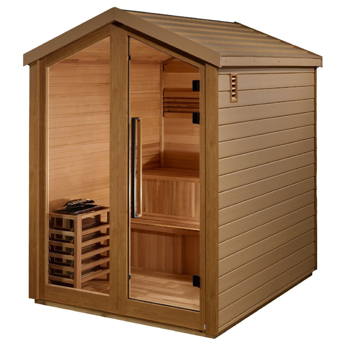 Golden Designs Kaarina 6 Person Outdoor Traditional Sauna - Canadian Red Cedar Interior