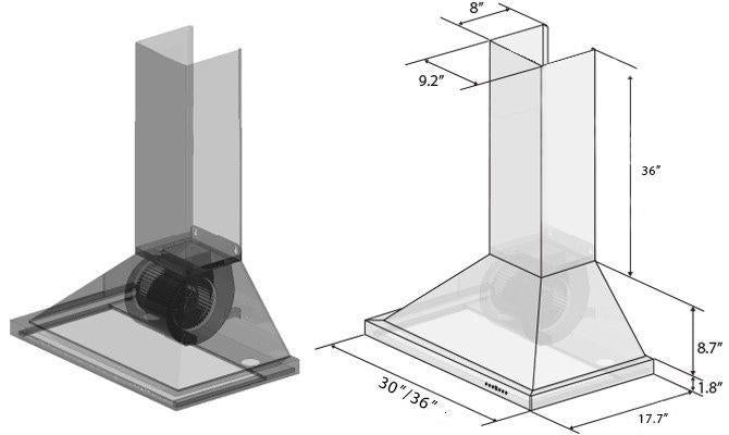 ZLINE 30" Convertible Designer Series Wall Mount Range Hood in 7-Layer Copper, 8KBC-30