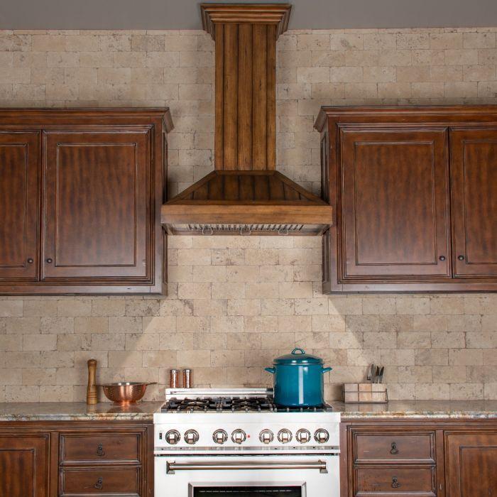 ZLINE 36"  Wooden Wall Mount Range Hood in Rustic Light Finish, KPLL-36