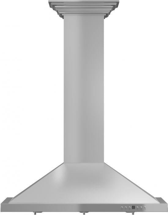 ZLINE 42" Convertible Vent Wall Mount Range Hood in Stainless Steel with Crown Molding, KBCRN-42