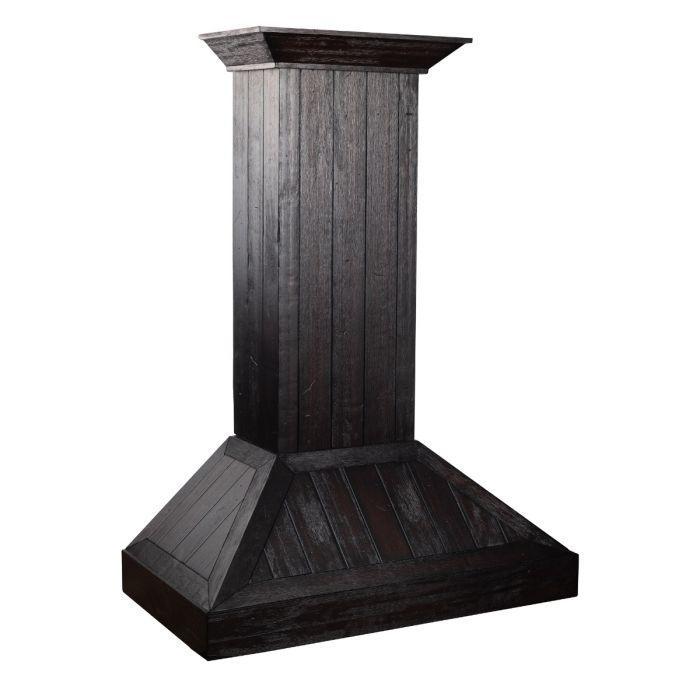 ZLINE 36" Wooden Wall Mount Range Hood in Rustic Dark Finish, KPDD-36