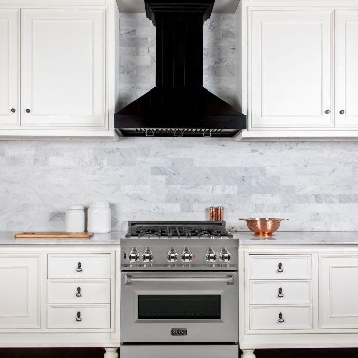 ZLINE 36" Wooden Wall Mount Range Hood in Black, KPCC-36