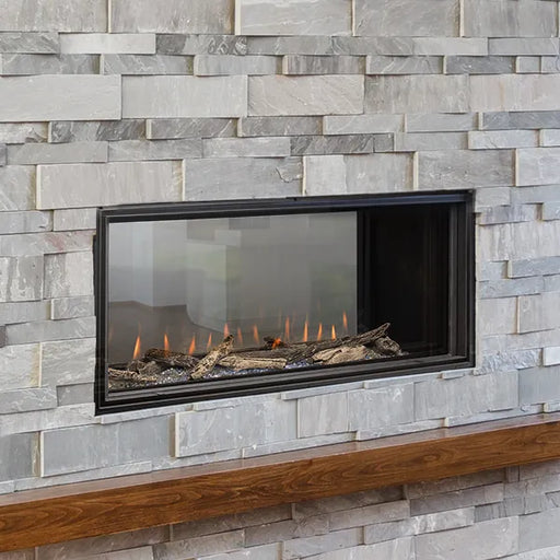 Montigo Distinction 36" See-Through Gas Fireplace with LED lighting.