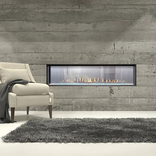 Elegant Montigo Distinction 63” direct vent fireplace with LED lighting