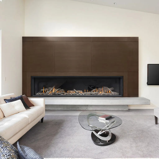 Montigo Distinction 72" Single Sided Gas Fireplace with LED lighting.