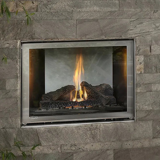 Montigo Divine 34" outdoor fireplace, combining elegance with rugged durability.