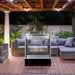 Stylish Montigo Divine 38" see-through ventless fireplace for outdoor sophistication.