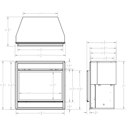 Montigo Divine 38" single-sided fireplace, enhancing your outdoor space’s beauty.