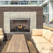 Montigo Divine 38" fireplace featuring durable stainless steel for outdoor elegance.