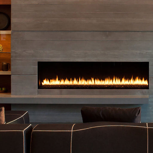 Montigo Exemplar R520 Gas Fireplace with Ice Fireglass at Dreamwood Living