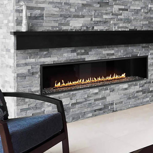 Modern Montigo R720 Fireplace with Driftwood and Glass Media Option