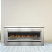 Montigo Mahana 60" gas fireplace, weatherproof with sleek glass door.