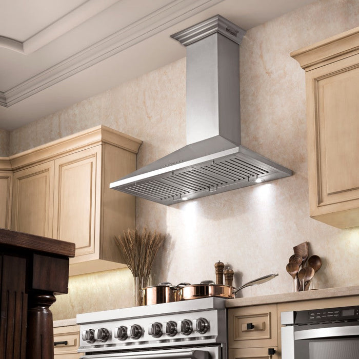 ZLINE 30" Wall Mount Range Hood in Stainless Steel with Built-in CrownSound® Bluetooth Speakers, KL2CRN-BT-30