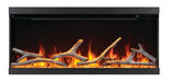 Eco-friendly mode for energy efficiency in Napoleon fireplace.