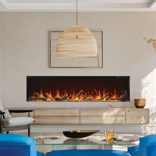 Customizable Beach Fire logs enhance Astound 74's beautiful design.