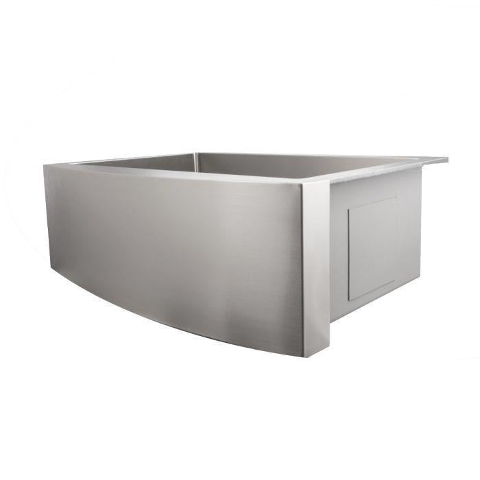 ZLINE 33" Vail Farmhouse Apron Mount Single Bowl Kitchen Sink in Stainless Steel Kitchen Sink with Bottom Grid, SAS-33