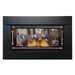 Curved front face design of Palisade fireplace adds sophistication.