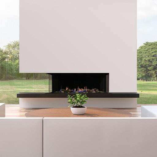 Sierra Flame Toscana 38: 3-sided, see-through gas fireplace at Dreamwood Living.