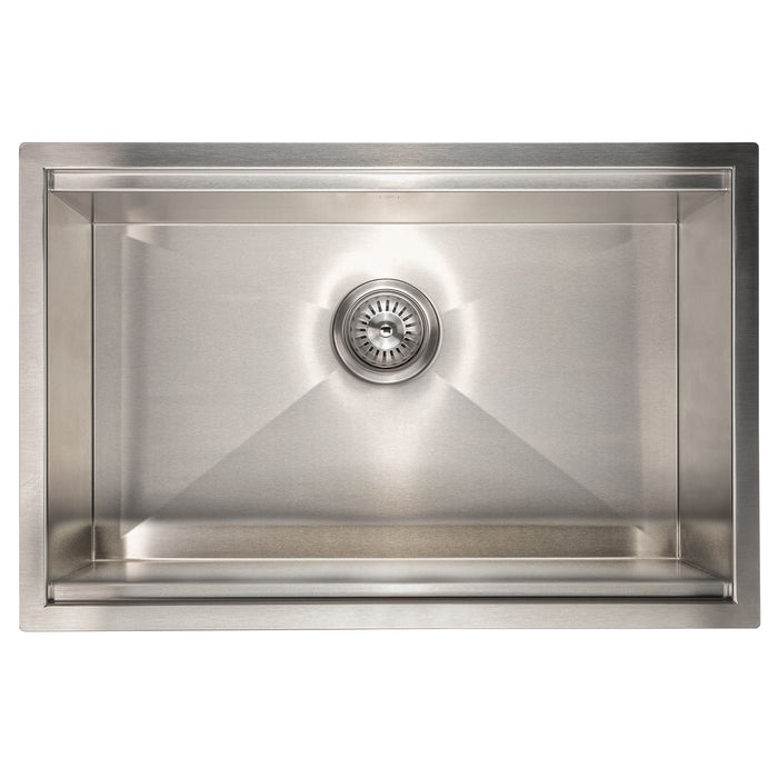 ZLINE 27" Garmisch Undermount Single Bowl Stainless Steel Kitchen Sink with Bottom Grid and Accessories, SLS-27