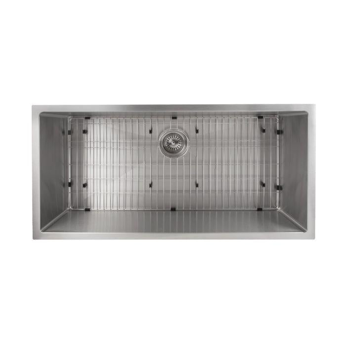 ZLINE 33" Meribel Undermount Single Bowl Kitchen Sink in Stainless Steel with Bottom Grid, SRS-33