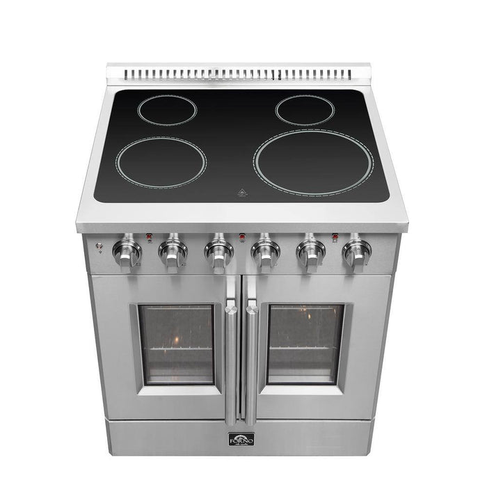 Forno 30" Freestanding Electric Range With French Door in Stainless Steel, FFSEL6917-30