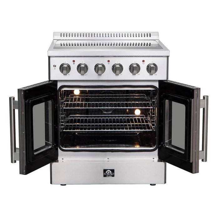 Forno 30" Freestanding Electric Range With French Door in Stainless Steel, FFSEL6917-30