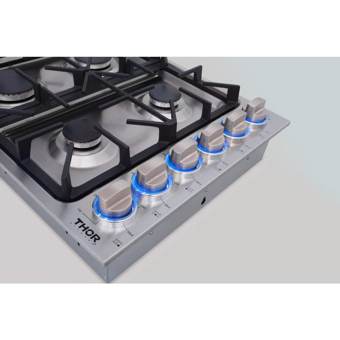 Thor 36" Drop-in Propane Gas Cooktop in Stainless Steel, TGC3601LP