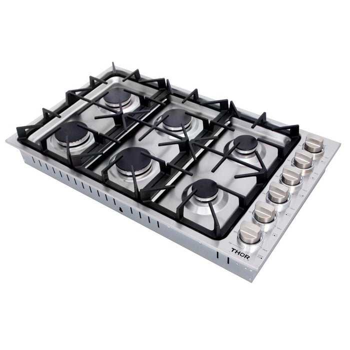 Thor 36" Drop-in Propane Gas Cooktop in Stainless Steel, TGC3601LP