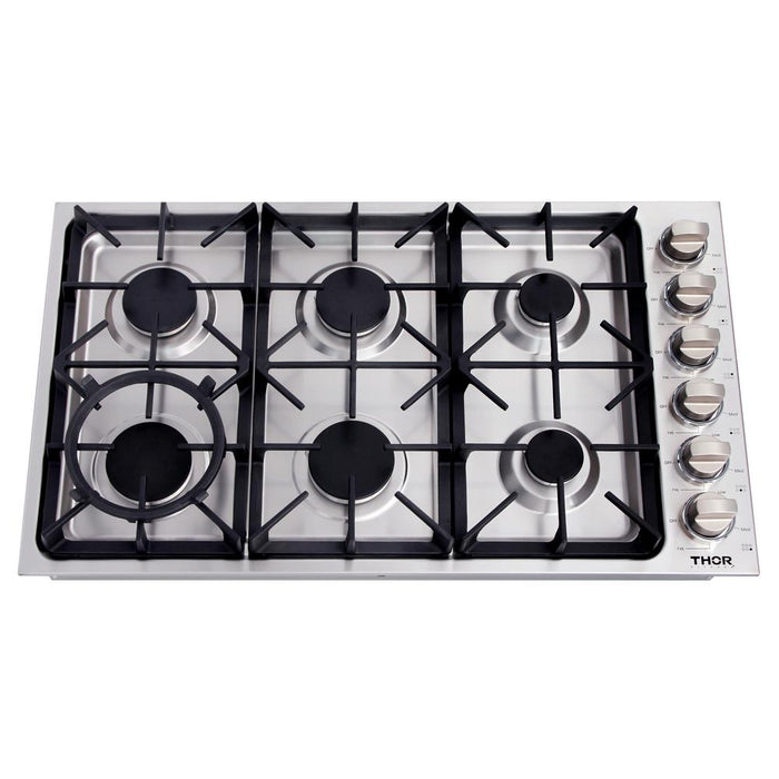 Thor 36" Drop-in Propane Gas Cooktop in Stainless Steel, TGC3601LP