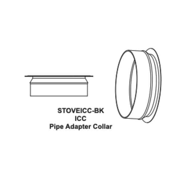 Majestic STOVEICC-BK Black Stove Collar for ICC Pipe