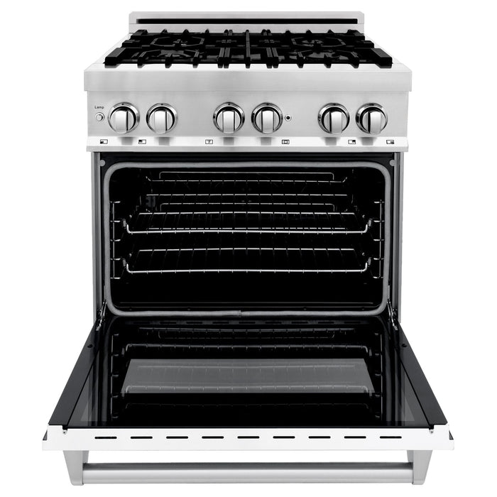 ZLINE 30"Professional Dual Fuel Range in Stainless Steel with White Matte Door, RA-WM-30