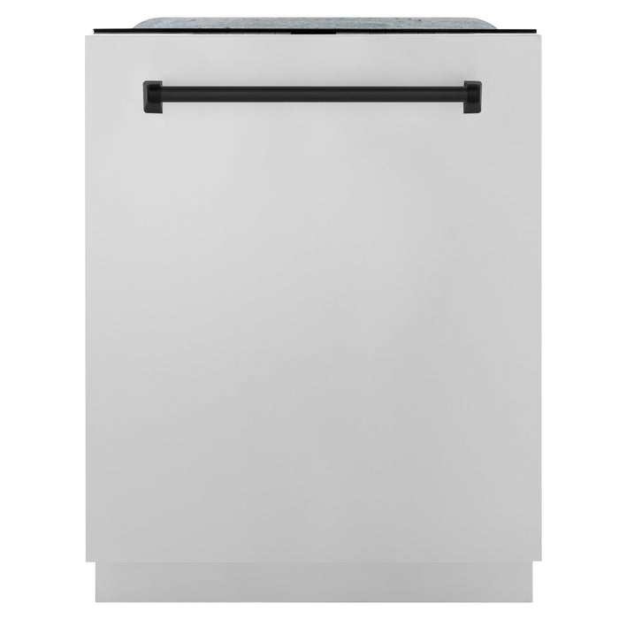 ZLINE 24" Autograph Edition Tallac Dishwasher in Stainless Steel with Matte Black Handle, DWMTZ-304-24-MB
