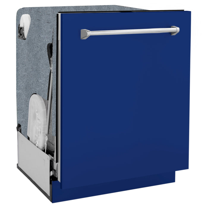 ZLINE 24" Monument Series Top Control Dishwasher in Blue Gloss, DWMT-BG-24